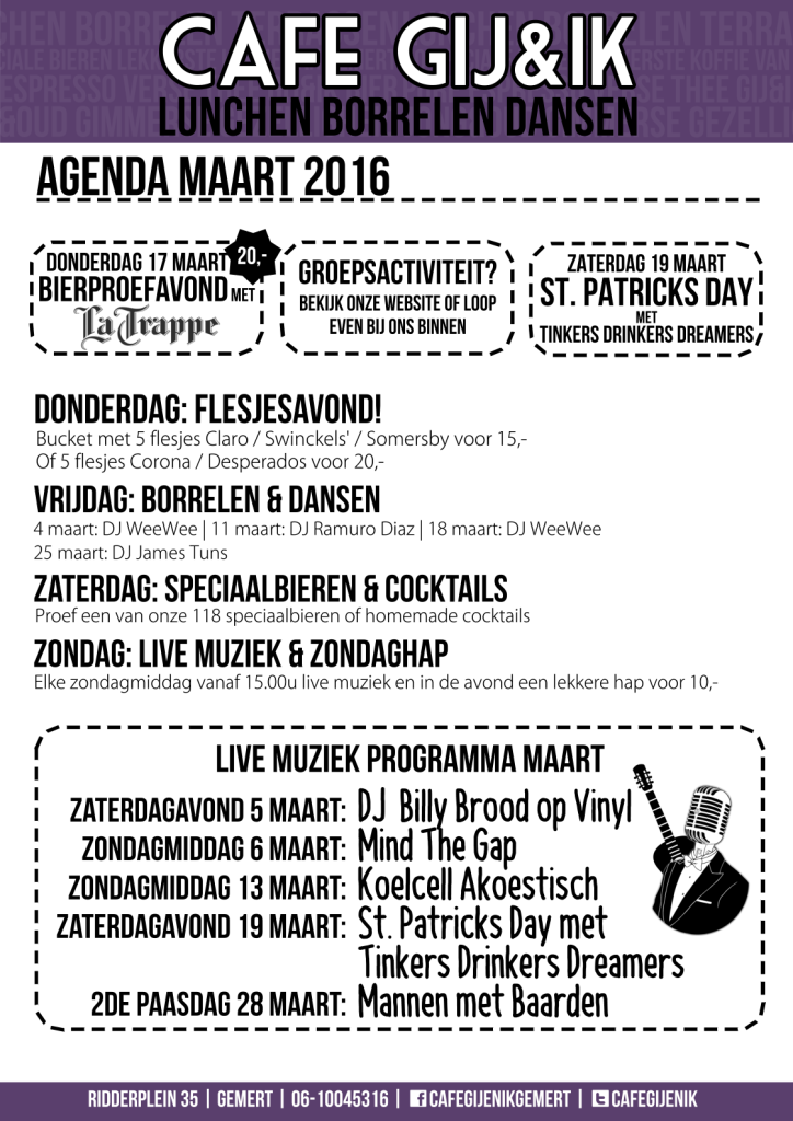 Agenda maart 2016