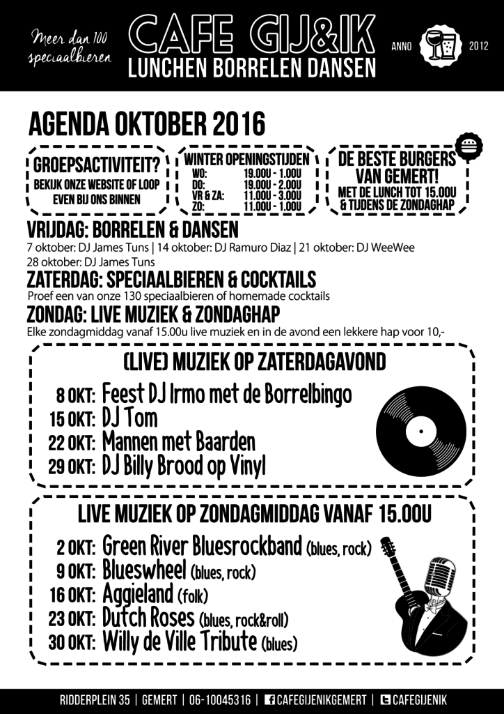 Agenda oktober 2016